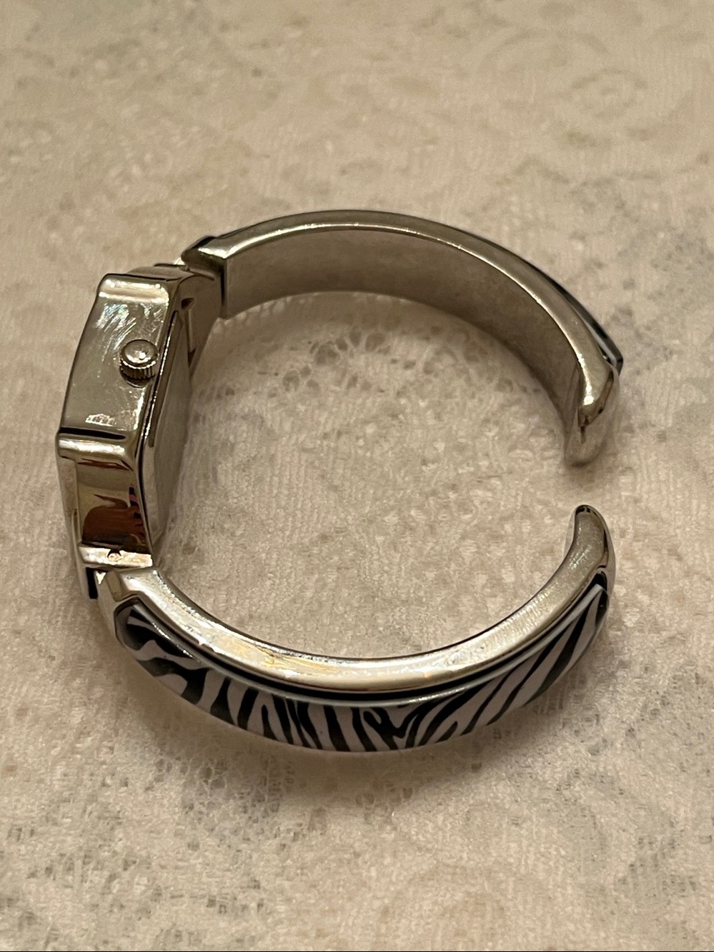 Studio Silver Zebra-Pattern Rectangular Bracelet Watch - Picture 3 of 6